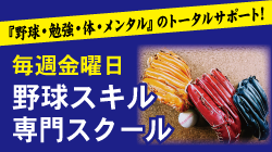 毎週金曜日 野球スキル専門スクール